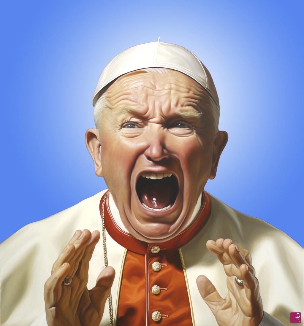 quadri in vendita online - L'urlo di Papa Giovanni Paolo II: "CONVERTITEVI!"