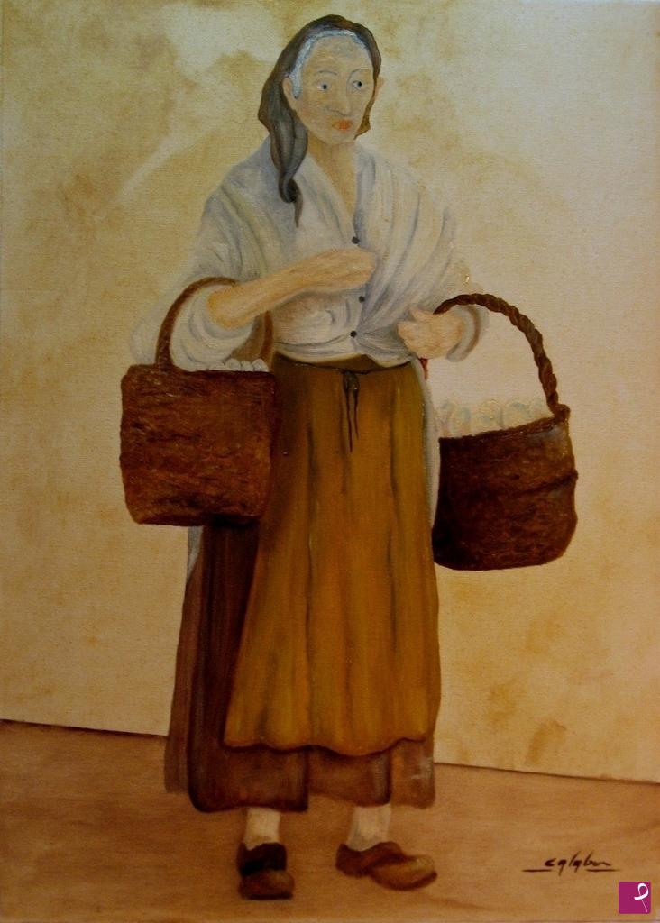 quadri in vendita online - L'uvara ( venditrice di uova)