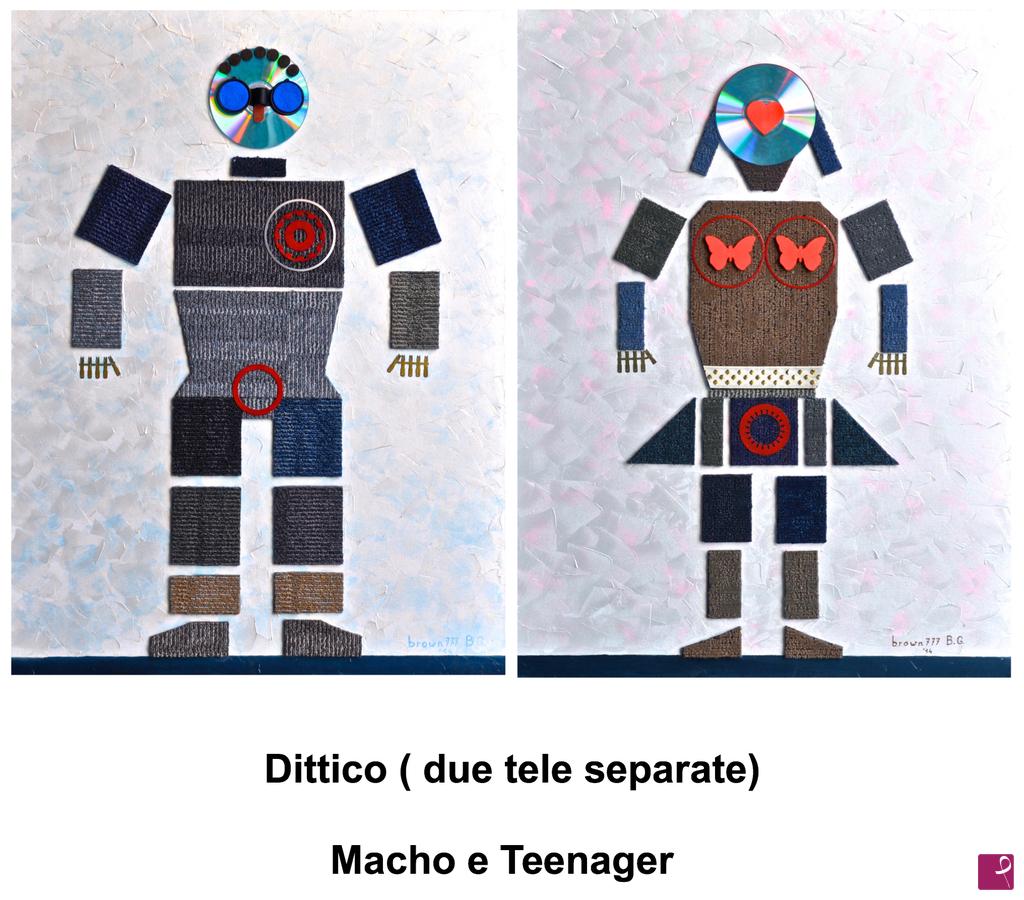 quadri in vendita online - Macho e Teenager ( dittico lui e lei)