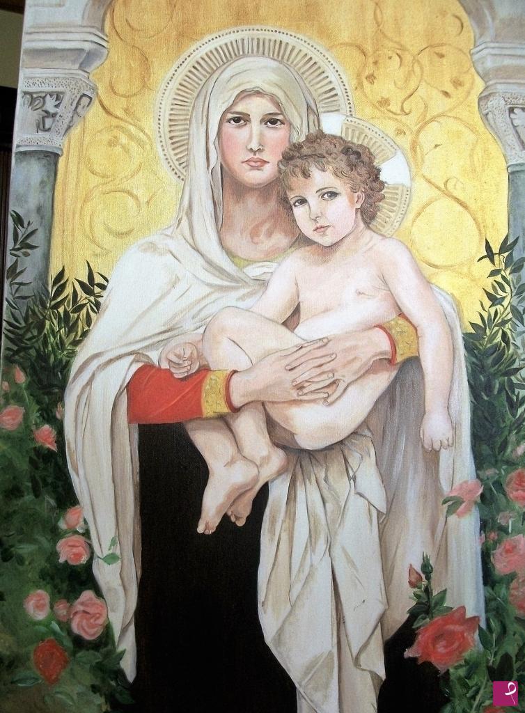 quadri in vendita online - MADONNA ALLE ROSE