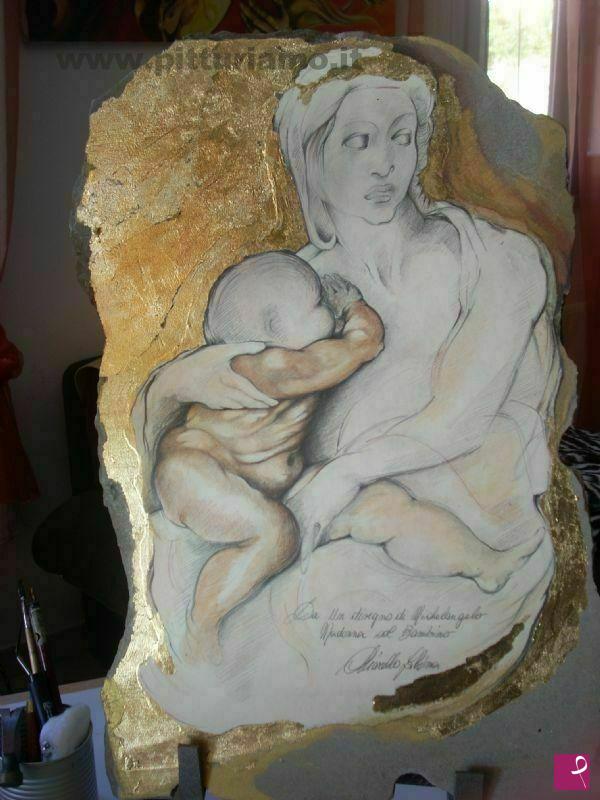 quadri in vendita online - madonna col bambino