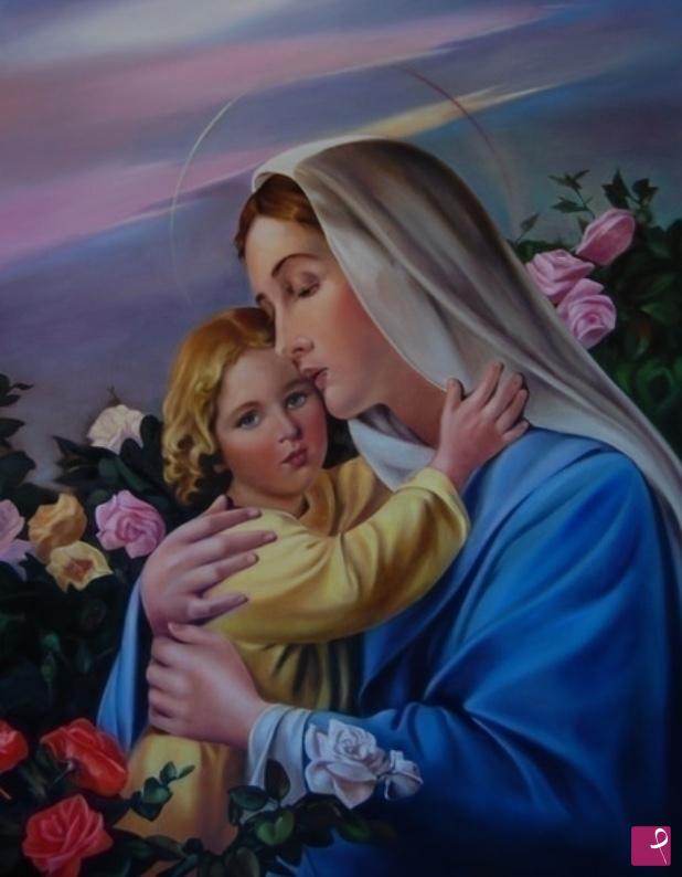 quadri in vendita online - Madonna col bambino 
