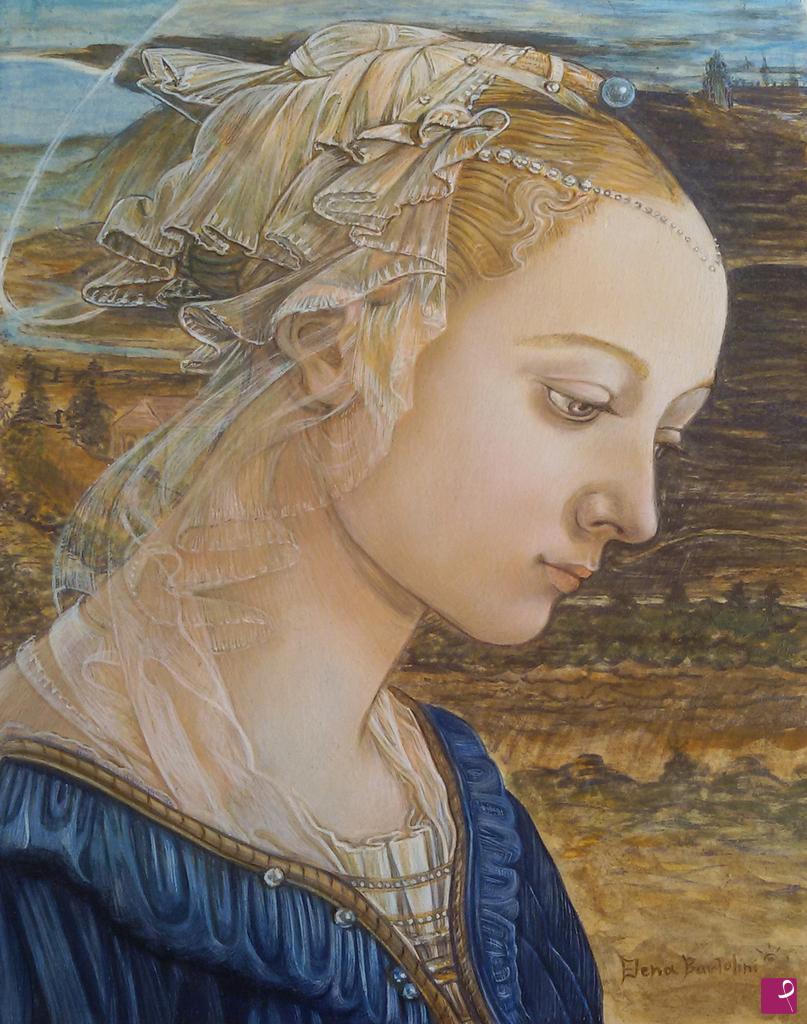 quadri in vendita online - Madonna col Bambino e due angeli - particolare