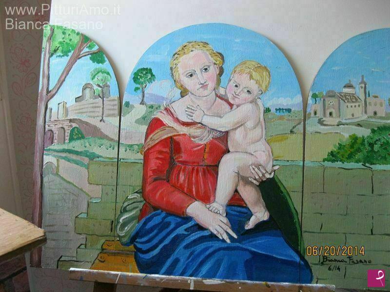 quadri in vendita online - Madonna col bambino/ trittico