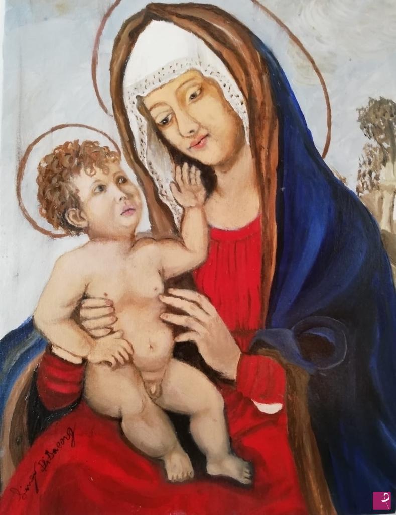 quadri in vendita online - Madonna col bimbo