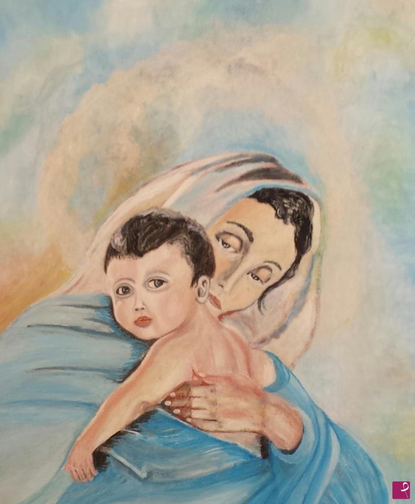 quadri in vendita online - Madonna con bambino