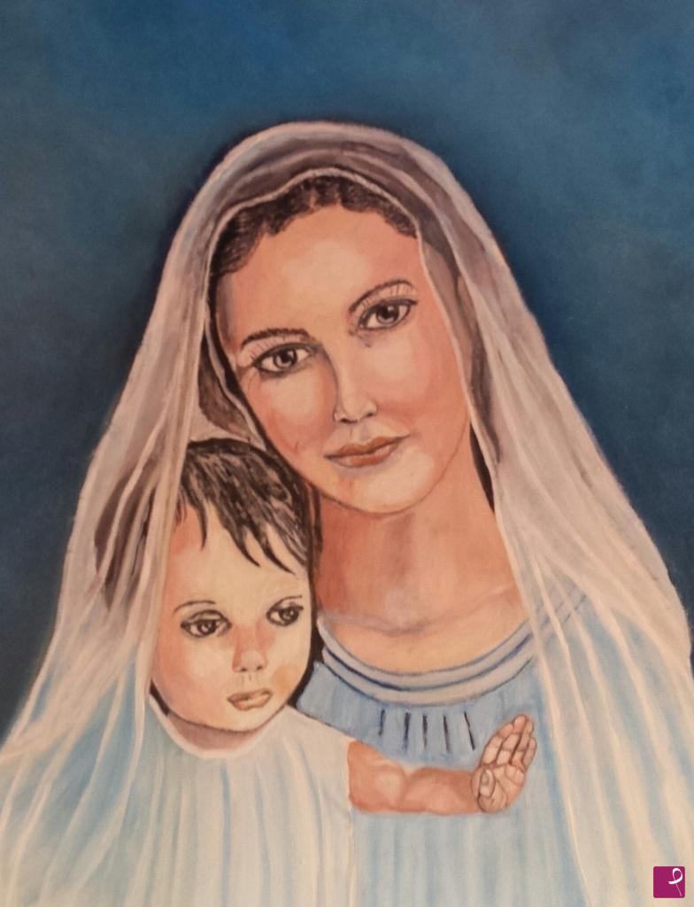 quadri in vendita online - Madonna con bambino