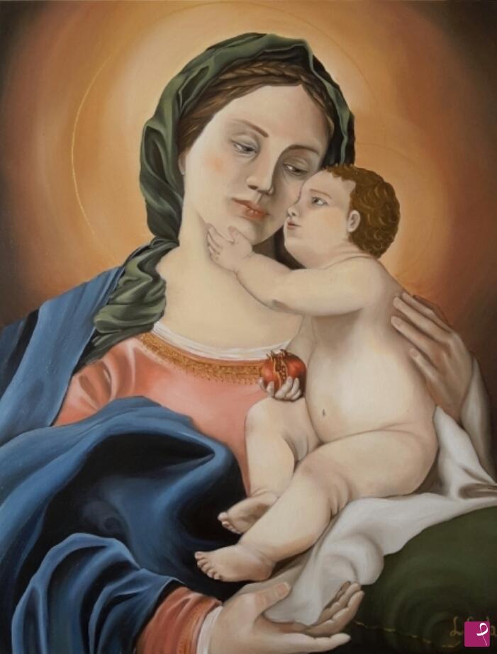 quadri in vendita online - Madonna con bambino