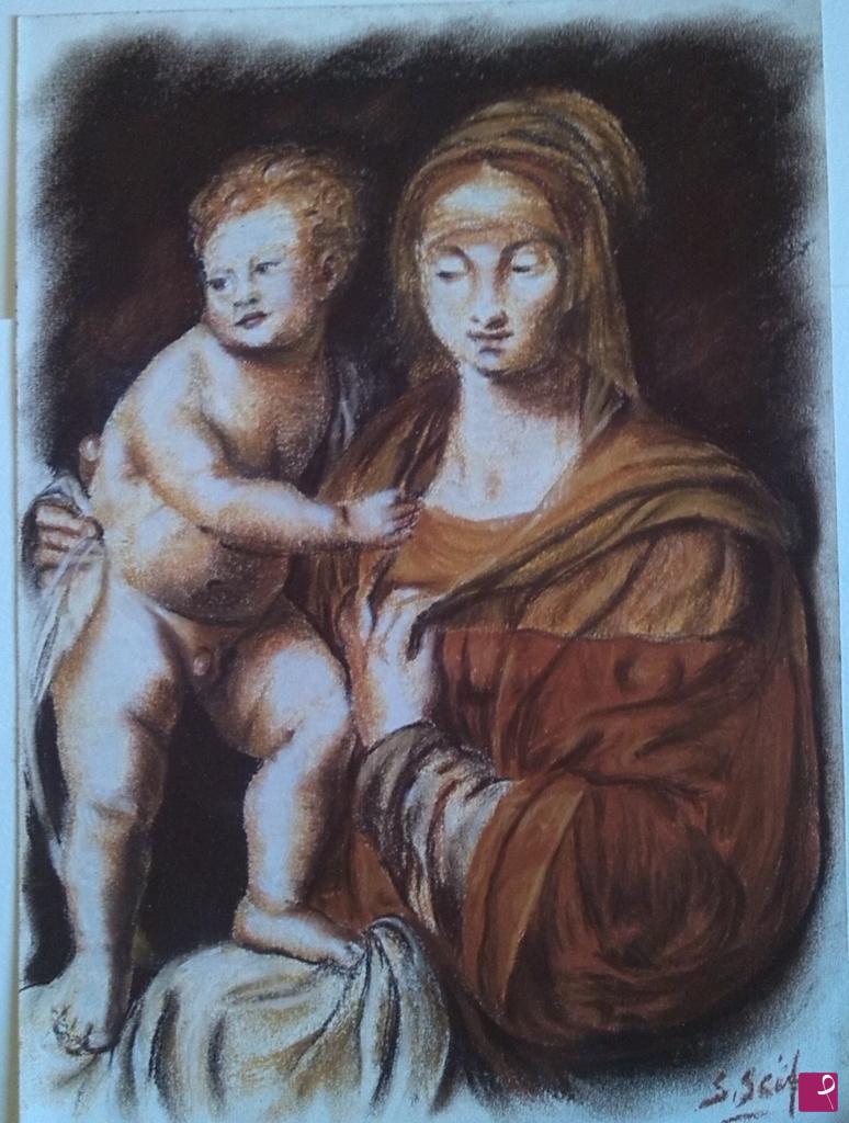 quadri in vendita online - Madonna con bambino