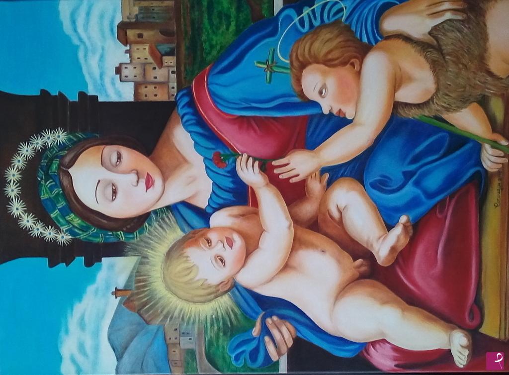 quadri in vendita online - Madonna con bambino
