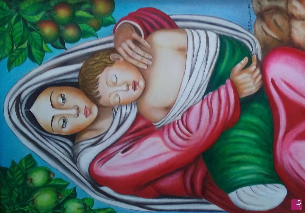 quadri in vendita online - Madonna con bambino