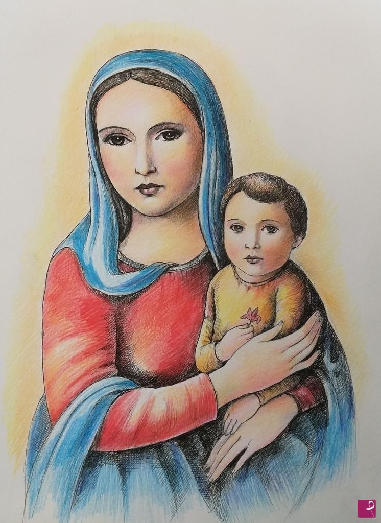 quadri in vendita online - Madonna con bambino