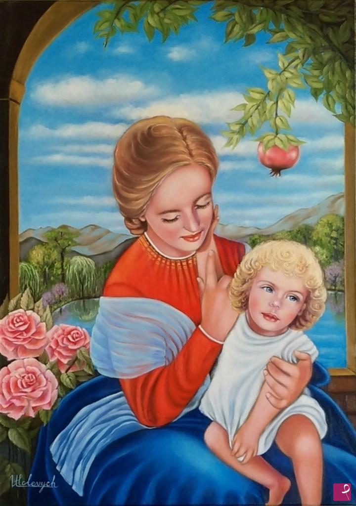 quadri in vendita online - Madonna con bambino