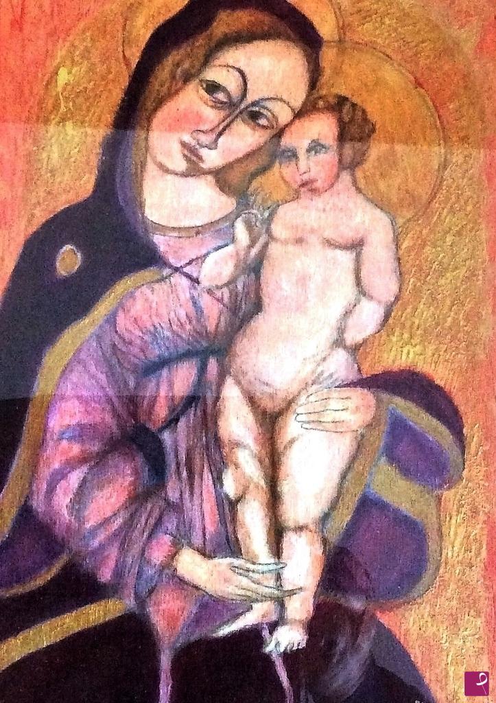 quadri in vendita online - Madonna con bambino