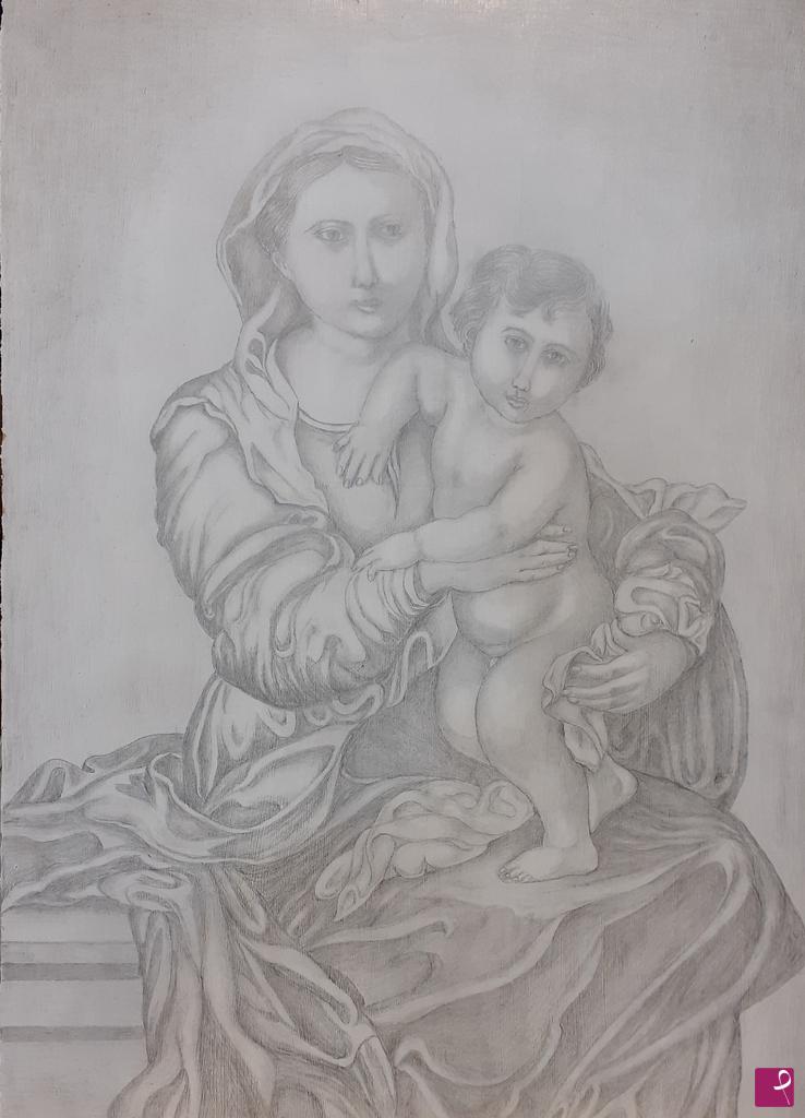 quadri in vendita online - MADONNA CON BAMBINO (2020)