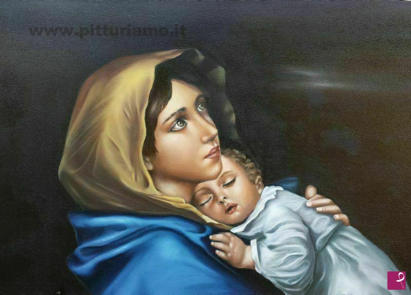 quadri in vendita online - Madonna con bambino