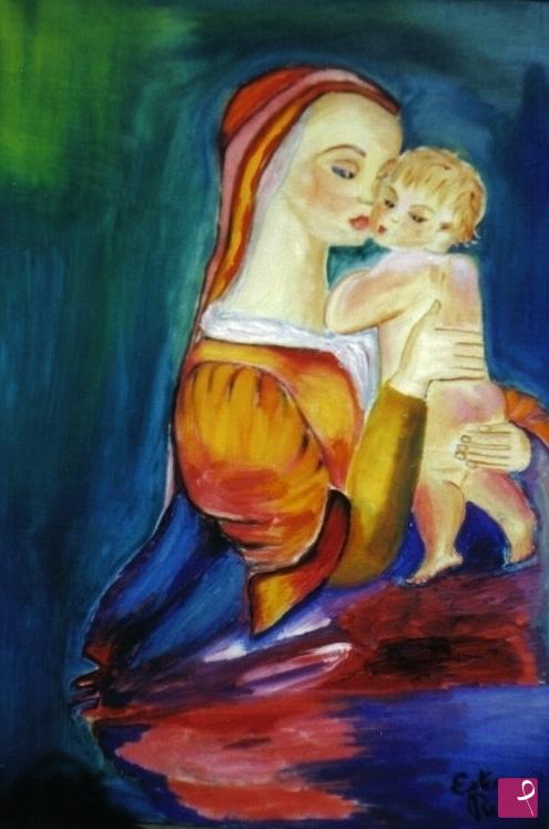 quadri in vendita online - Madonna con bambino