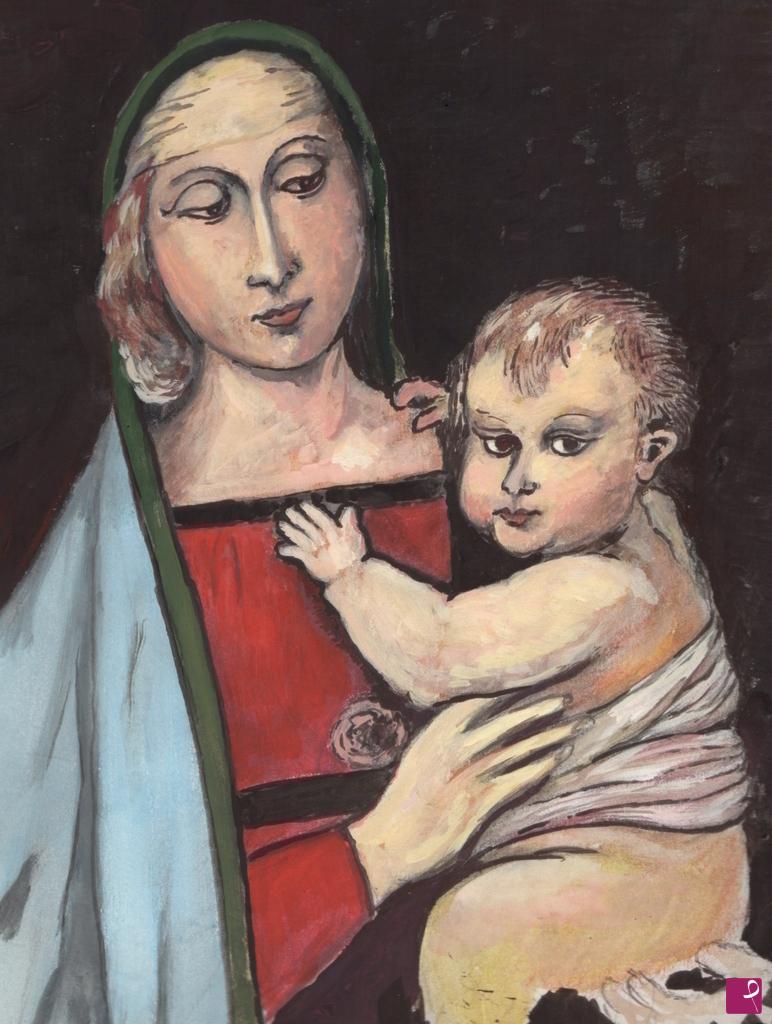quadri in vendita online - Madonna con bambino
