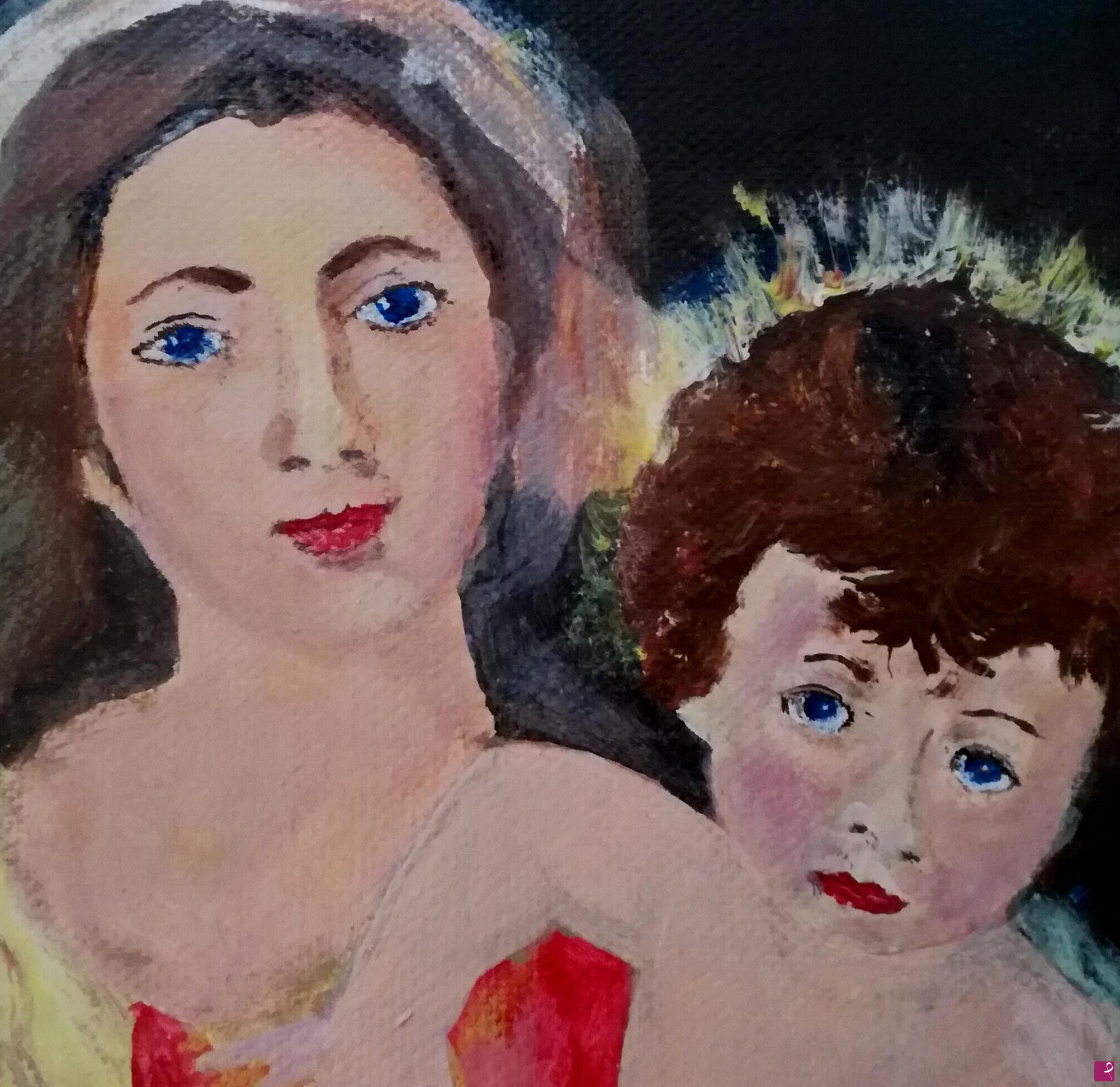 quadri in vendita online - Madonna con bambino 
