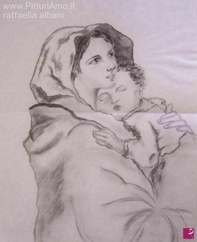 quadri in vendita online - Madonna con bambino