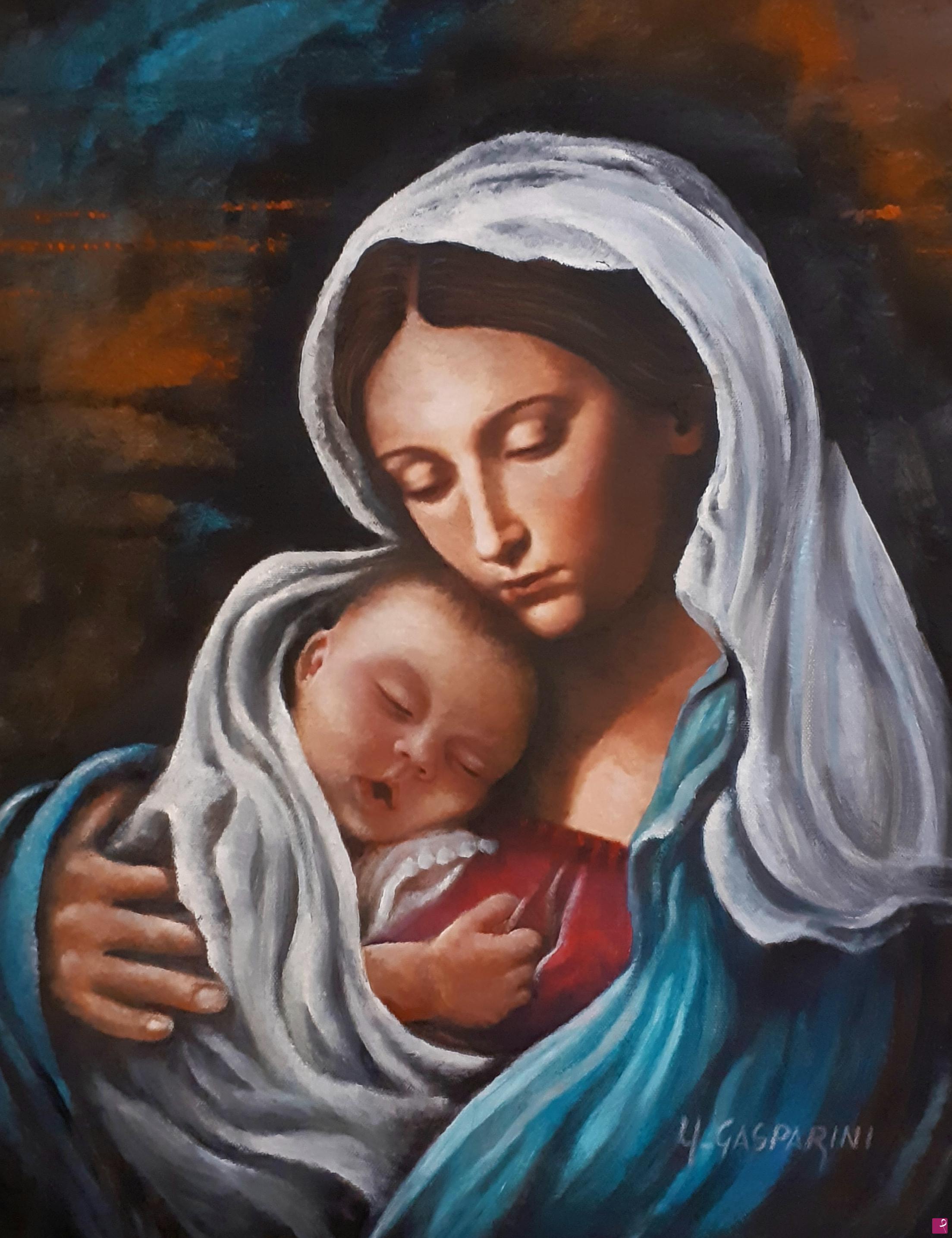 quadri in vendita online - Madonna con bambino