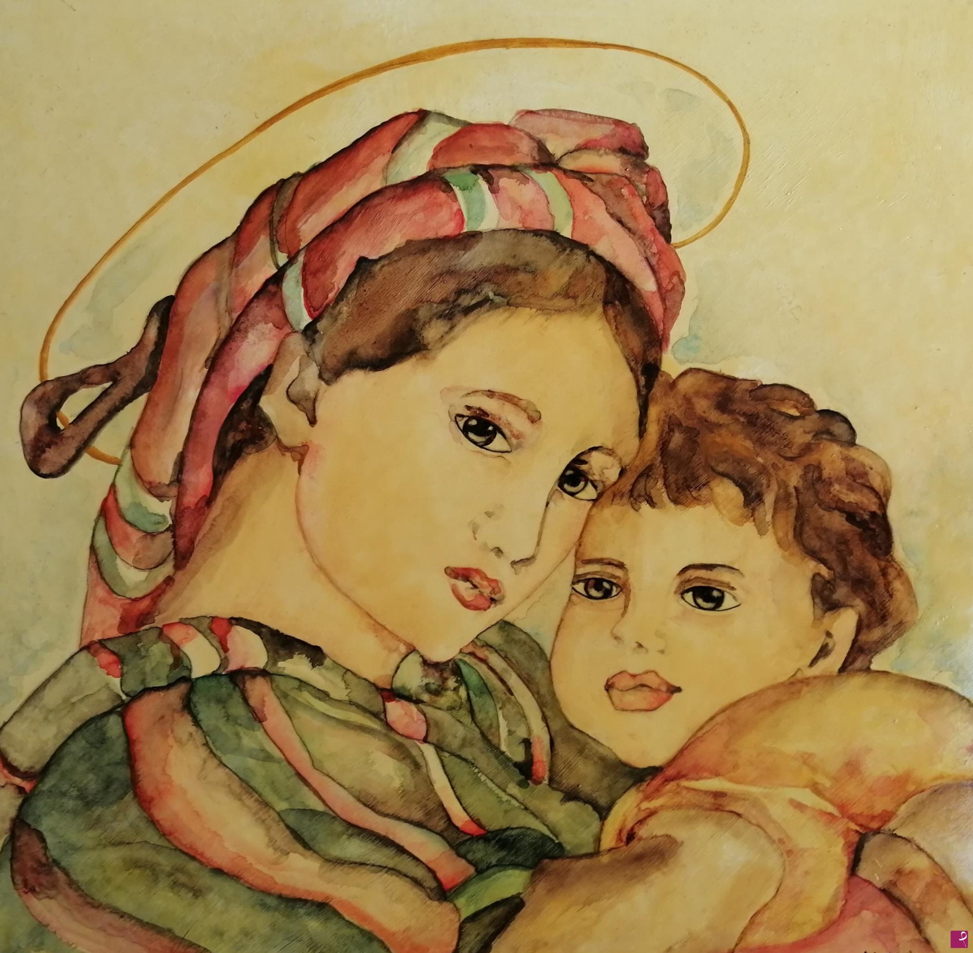 quadri in vendita online - Madonna con bambino