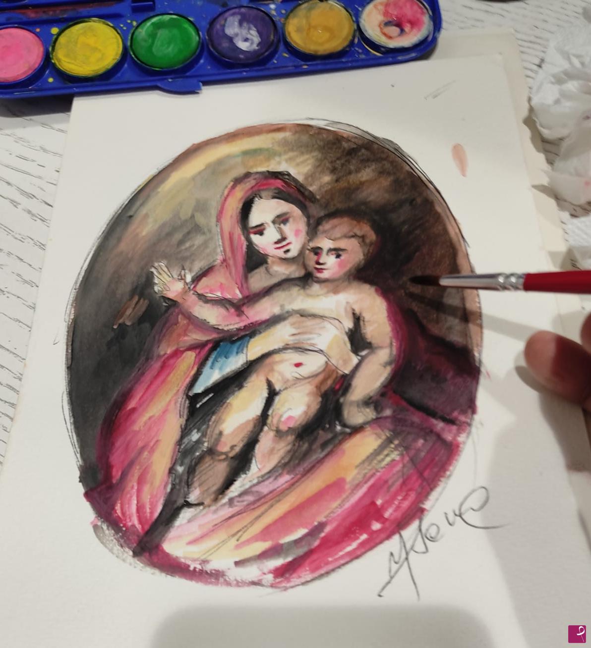 quadri in vendita online - Madonna con Bambino 