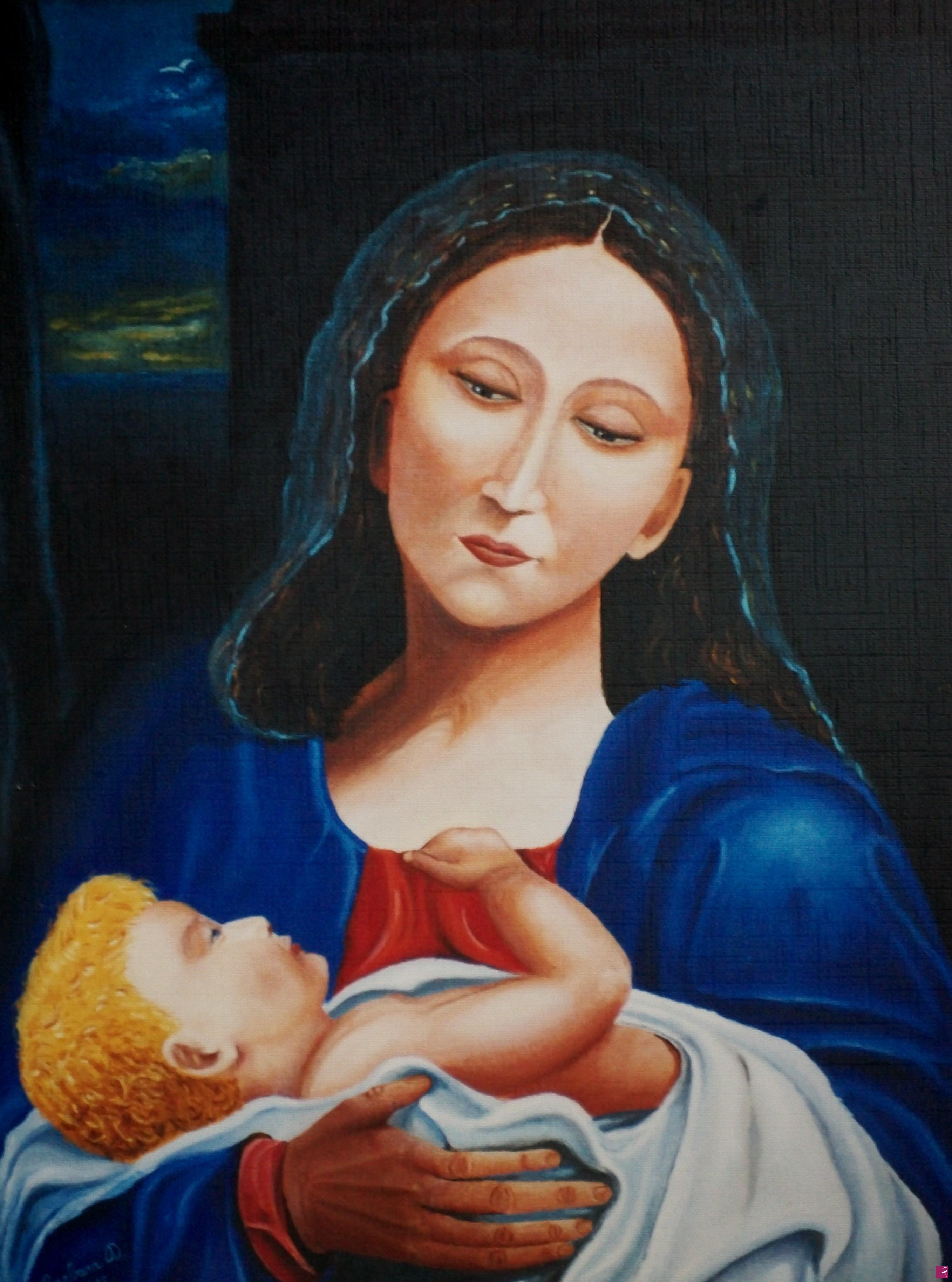 quadri in vendita online - Madonna con bambino