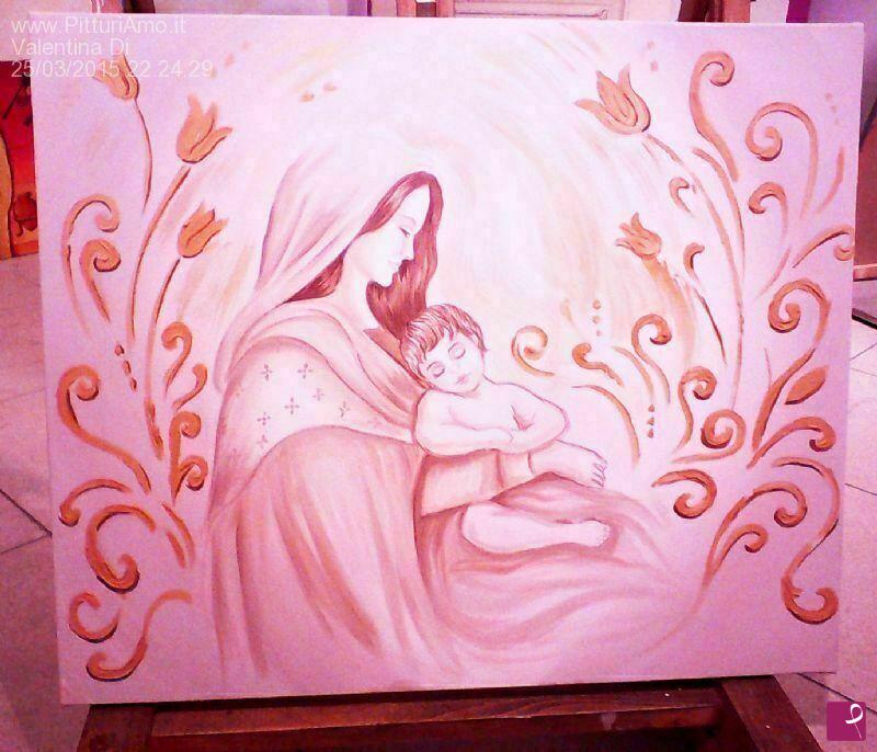 quadri in vendita online - Madonna con bambino