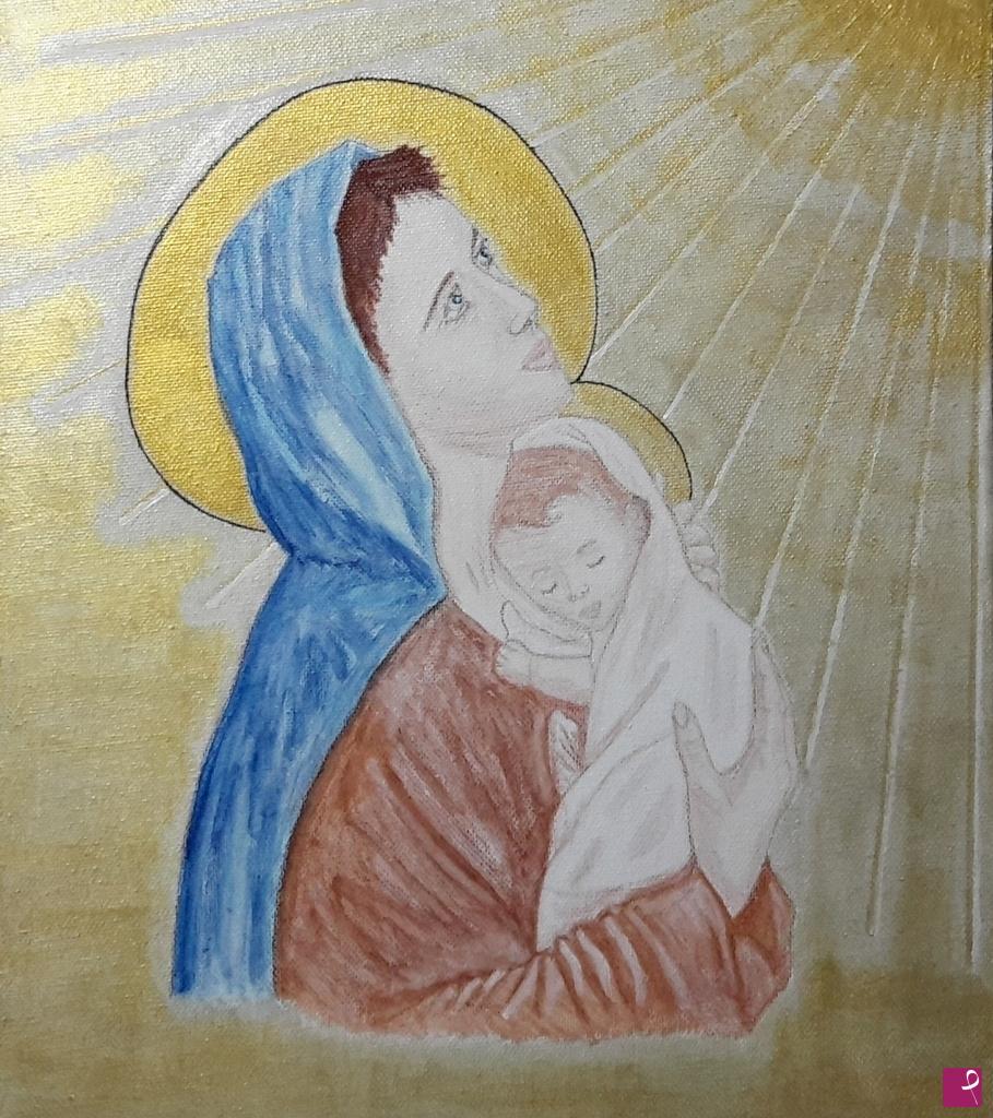 quadri in vendita online - Madonna con  bambino