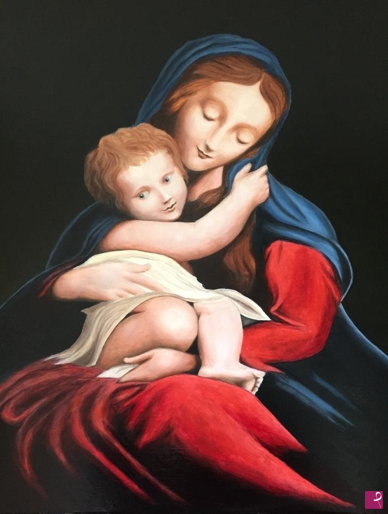 quadri in vendita online - Madonna con bambino