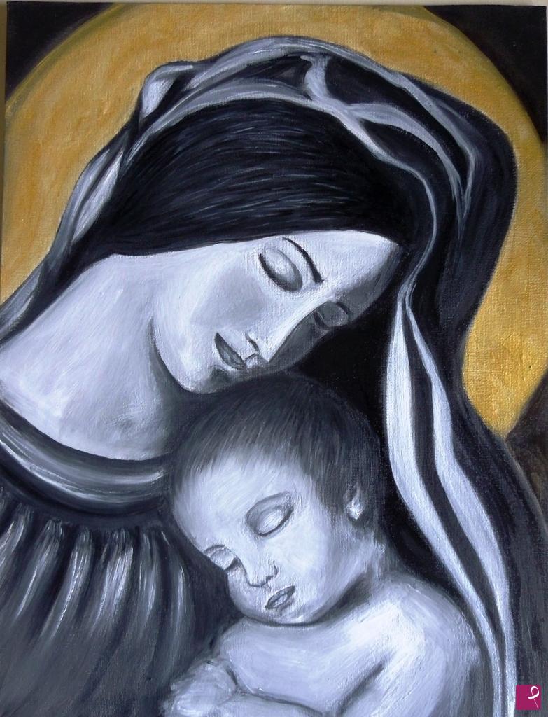 quadri in vendita online - Madonna con bambino