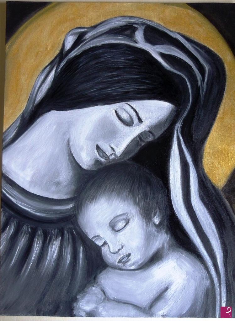 quadri in vendita online - Madonna con bambino