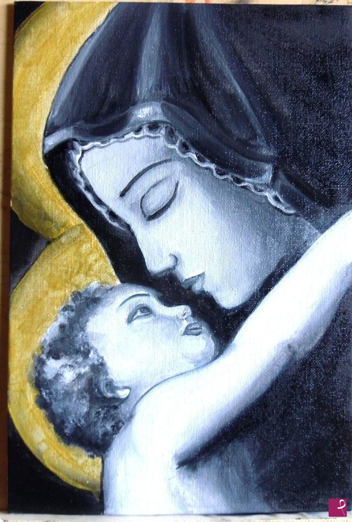 quadri in vendita online - "Madonna con bambino"
