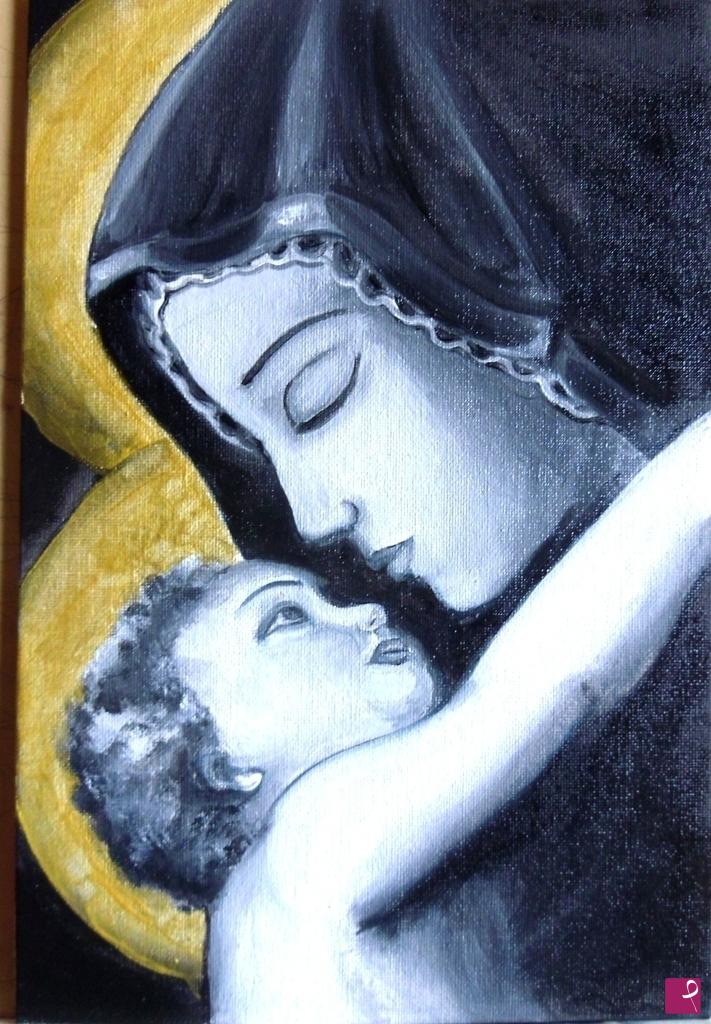 quadri in vendita online - "Madonna con bambino"
