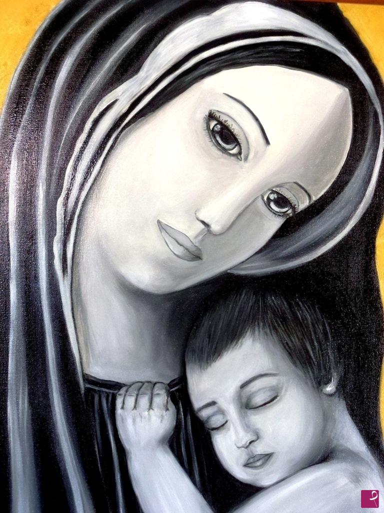 quadri in vendita online - "Madonna con bambino"
