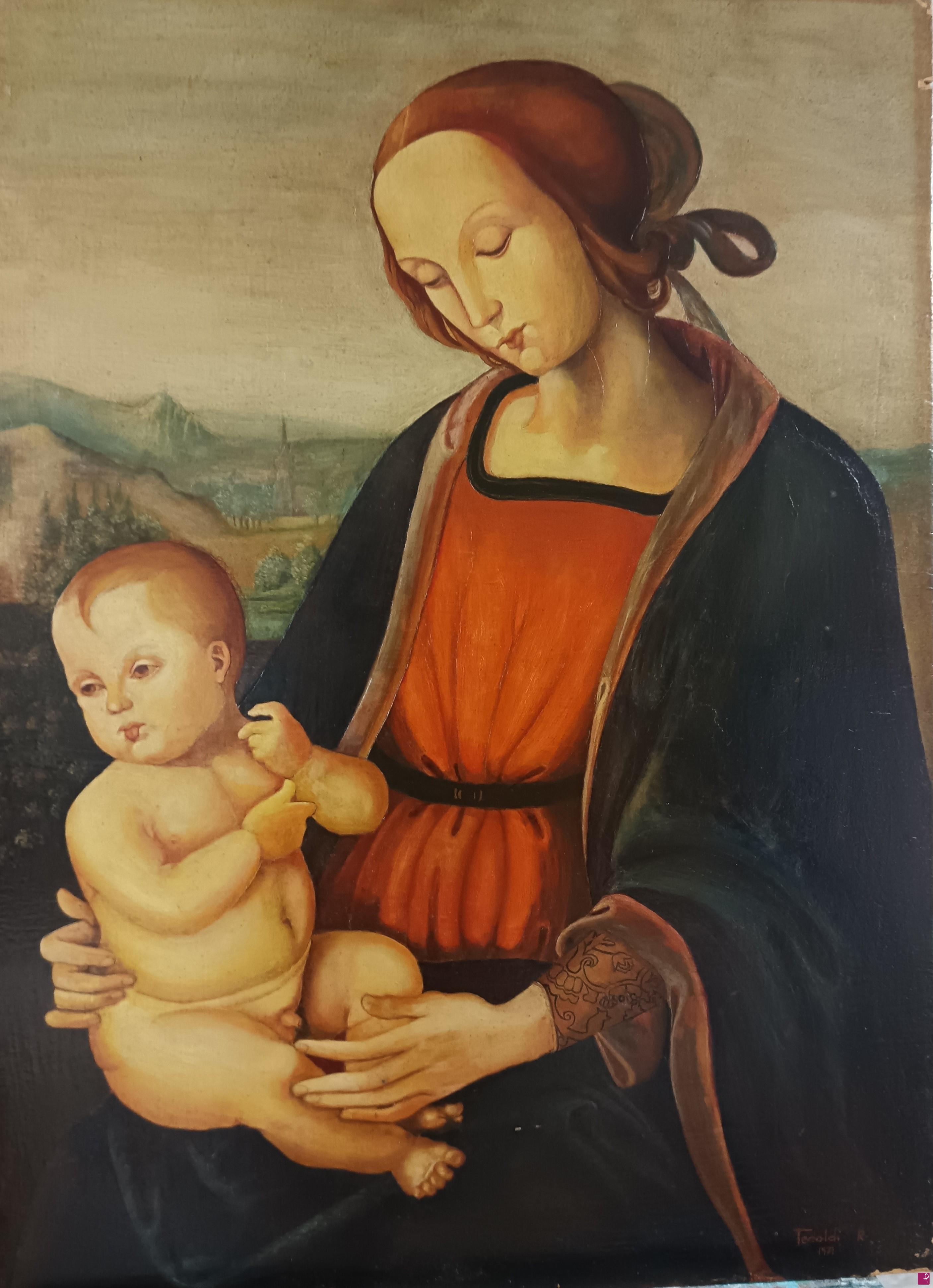 quadri in vendita online - Madonna con Bambino del Perugino