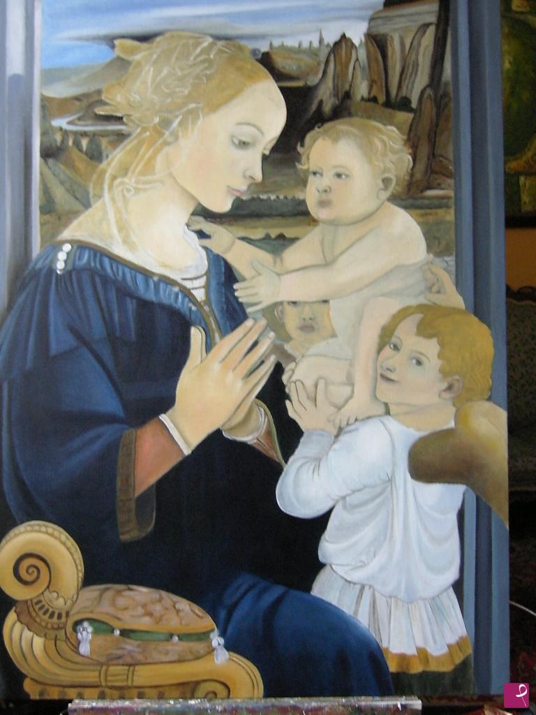 quadri in vendita online - Madonna con bambino e angeli