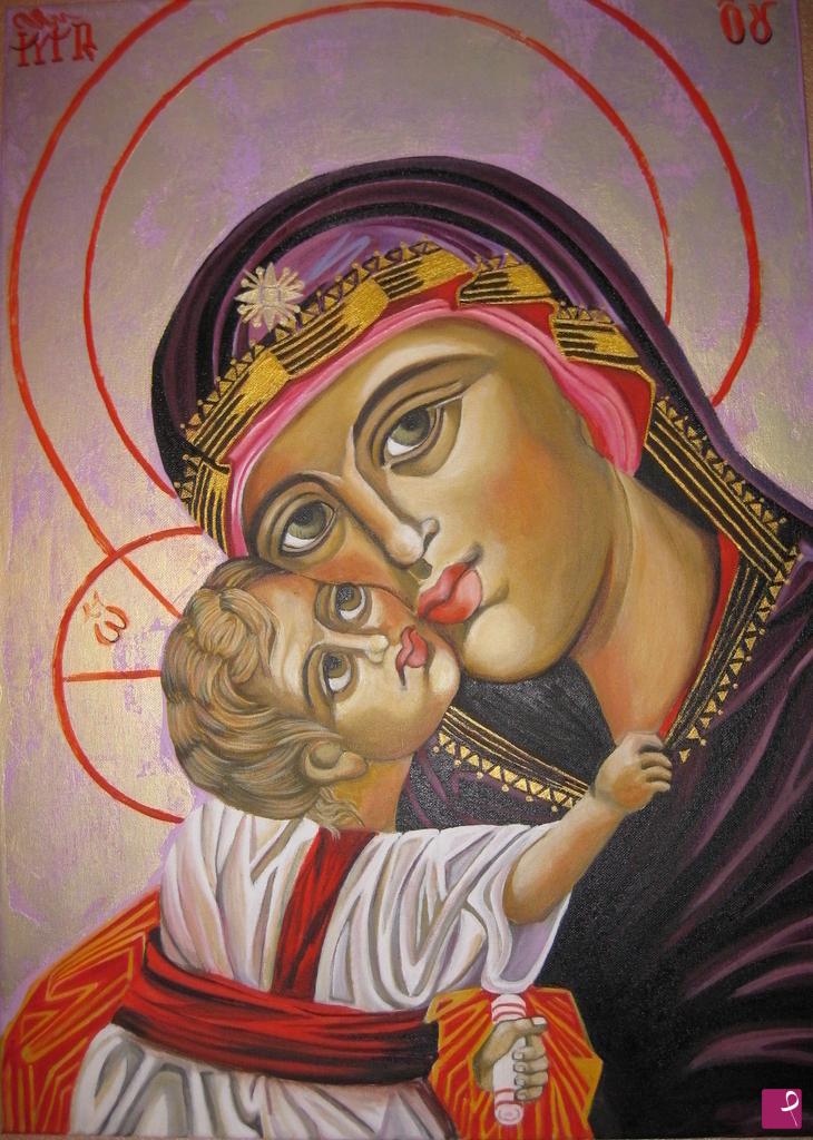 quadri in vendita online - Madonna con bambino Gesù - versione ortodossa