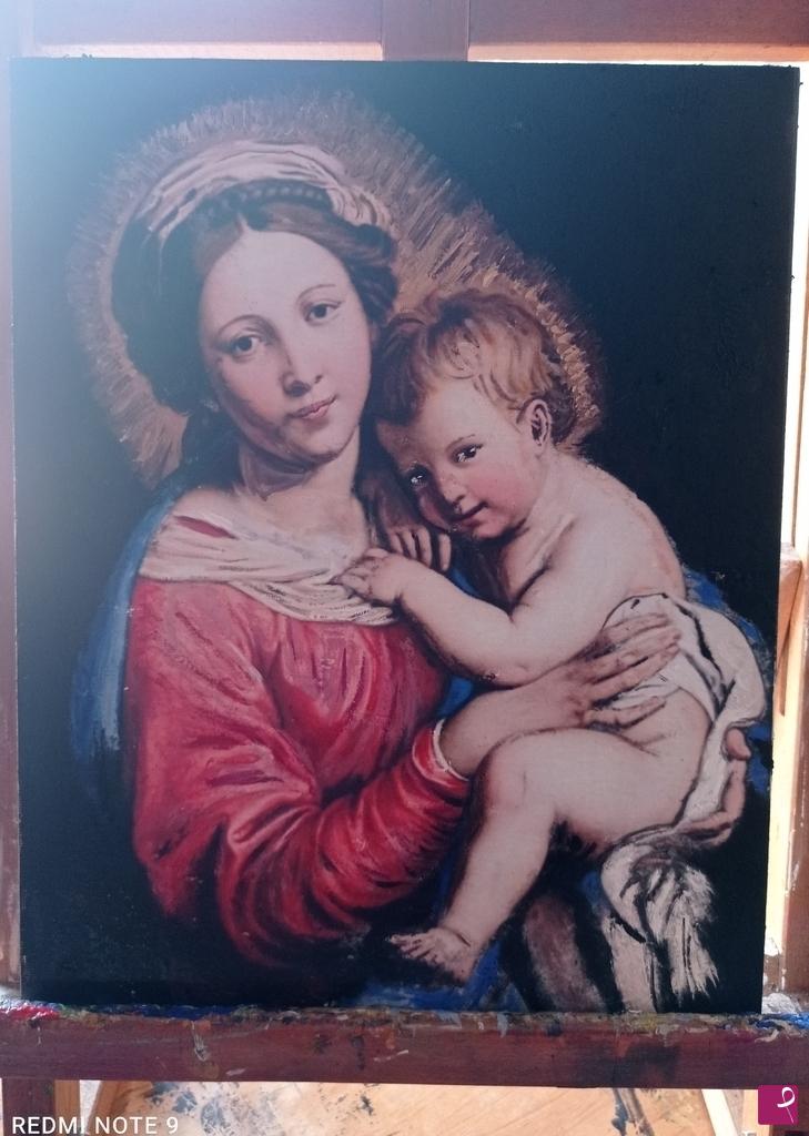 quadri in vendita online - Madonna con bambino ( la vergine Maria).