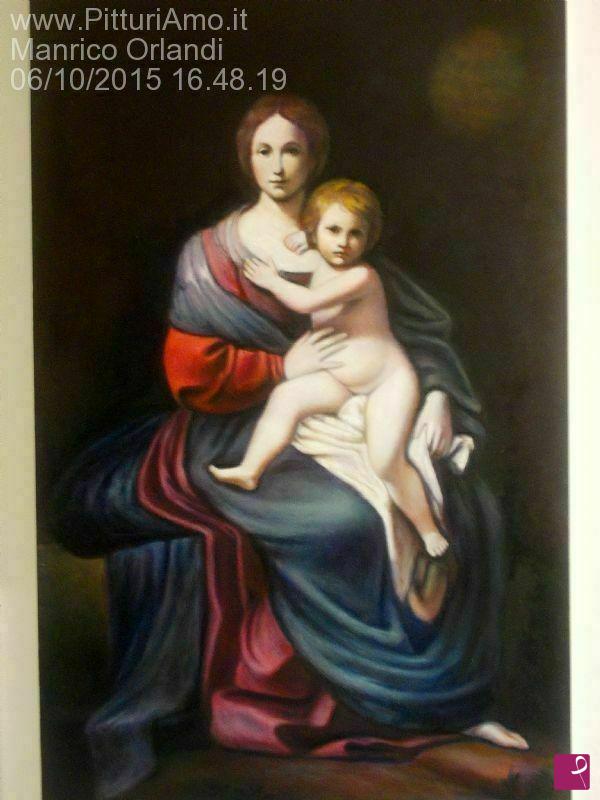 quadri in vendita online - MADONNA CON BAMBINO Omaggio a Bartolomeo Cavarozzi