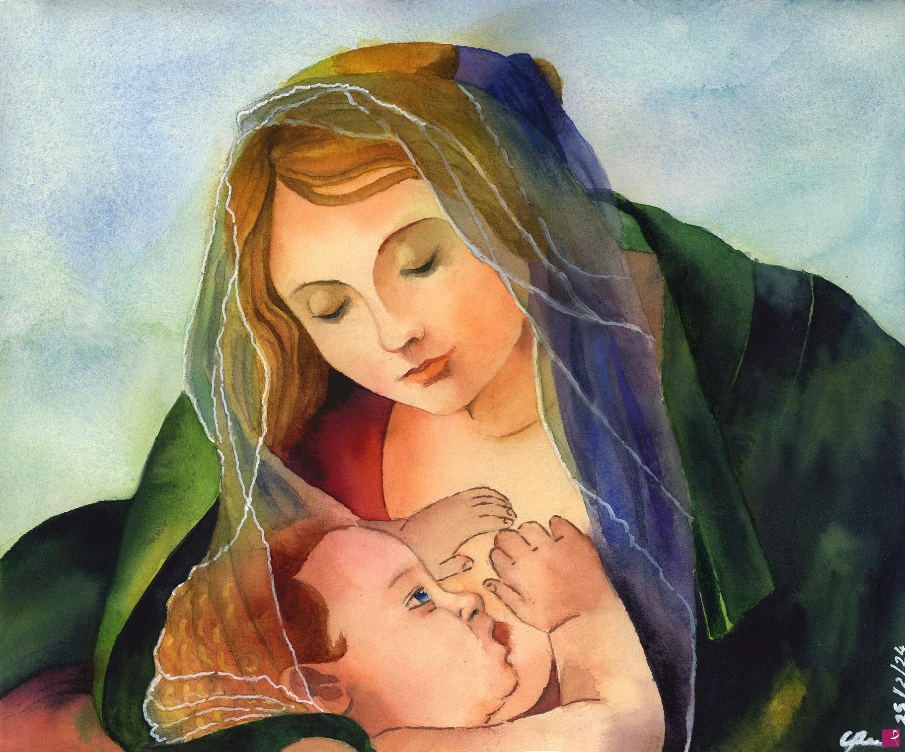 quadri in vendita online - Madonna Con Bambino (part.)