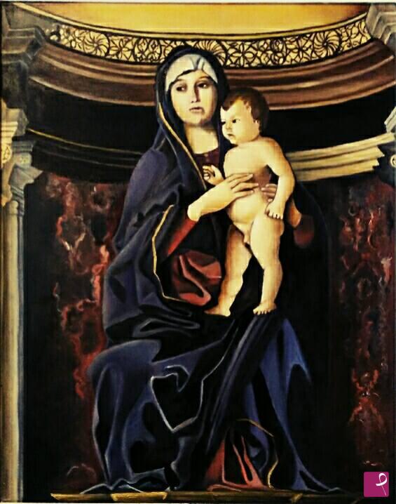 quadri in vendita online - Madonna con bambino (particolare del Trittico con la Madonna col bambino e i Santi Niccolò, PIero, Benedetto e Marco)