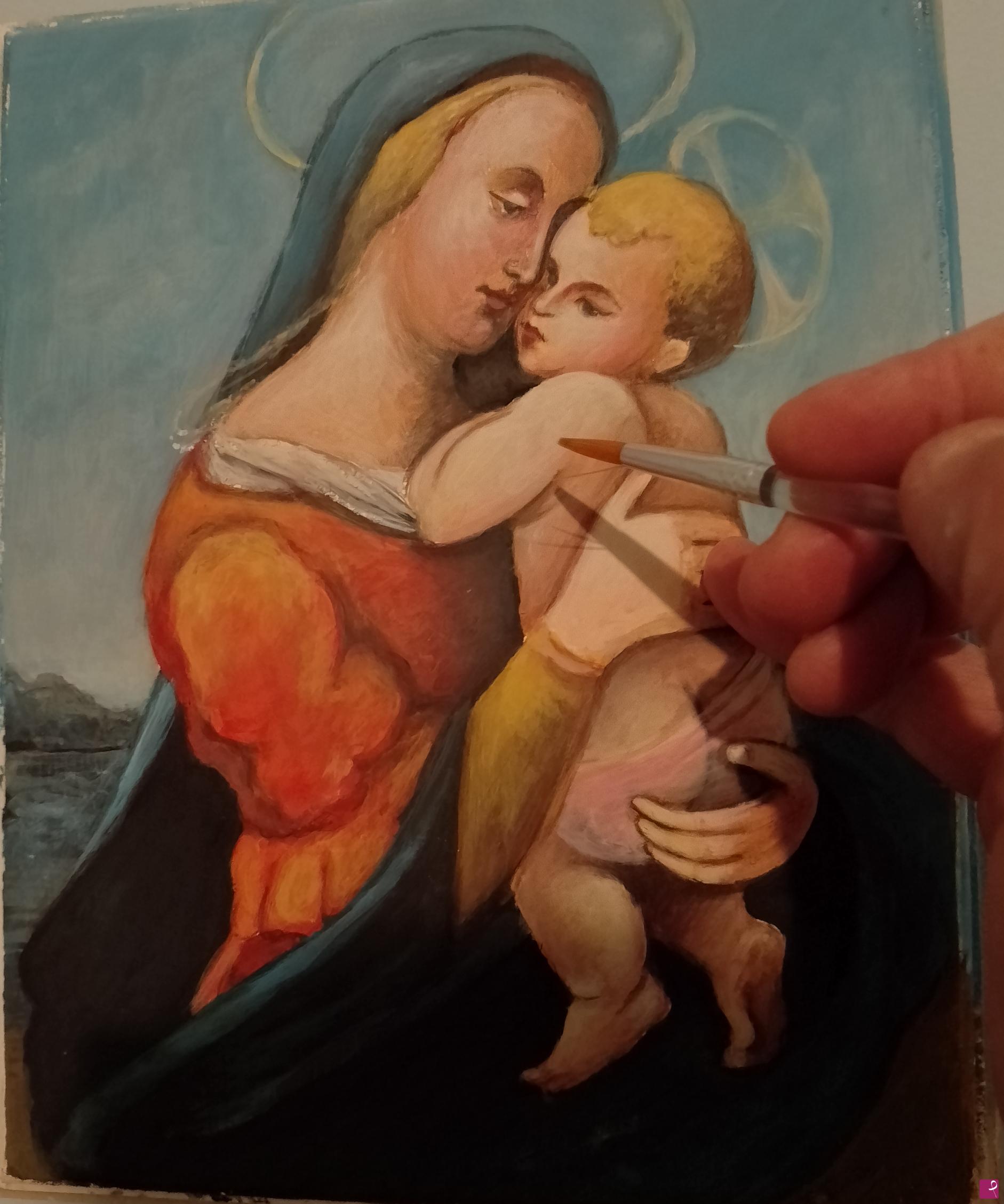 quadri in vendita online - Madonna con Bambinon