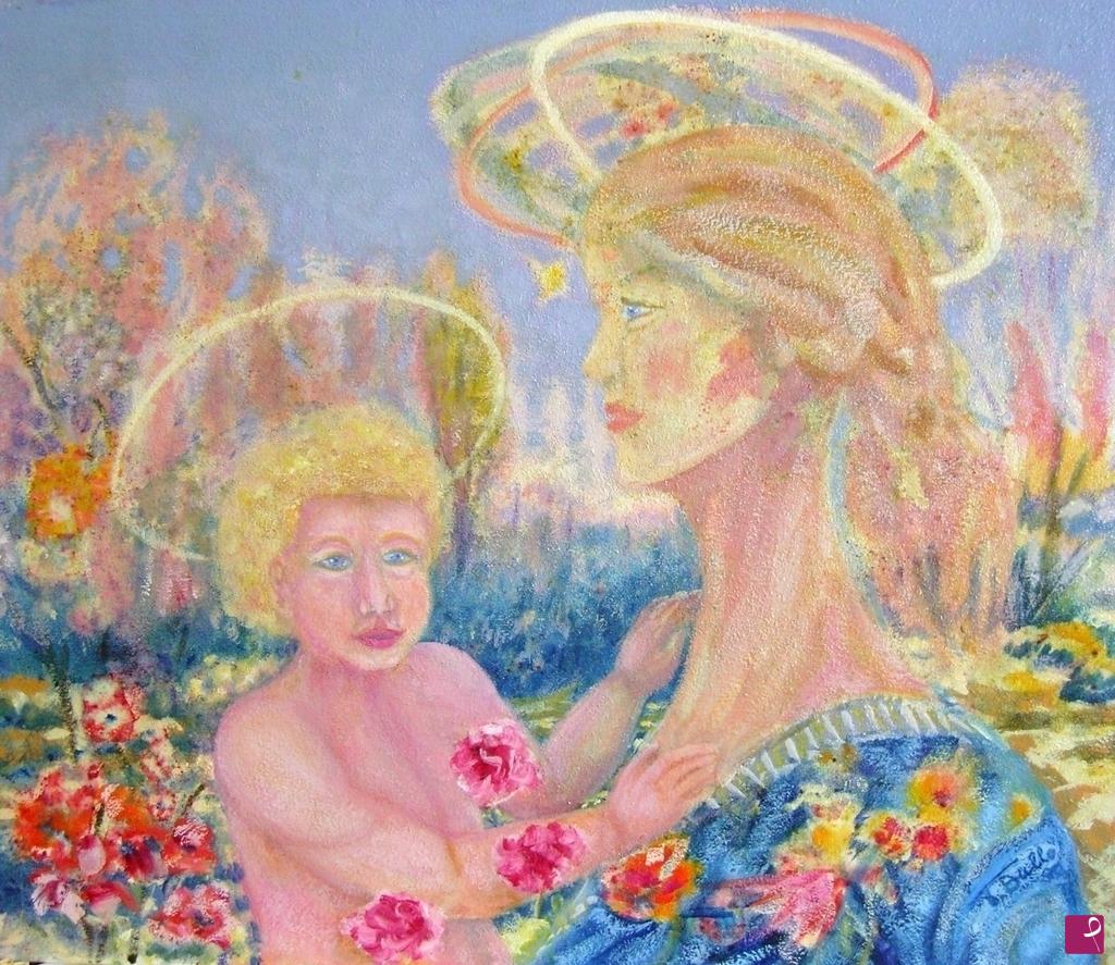quadri in vendita online - Madonna con Bimbo