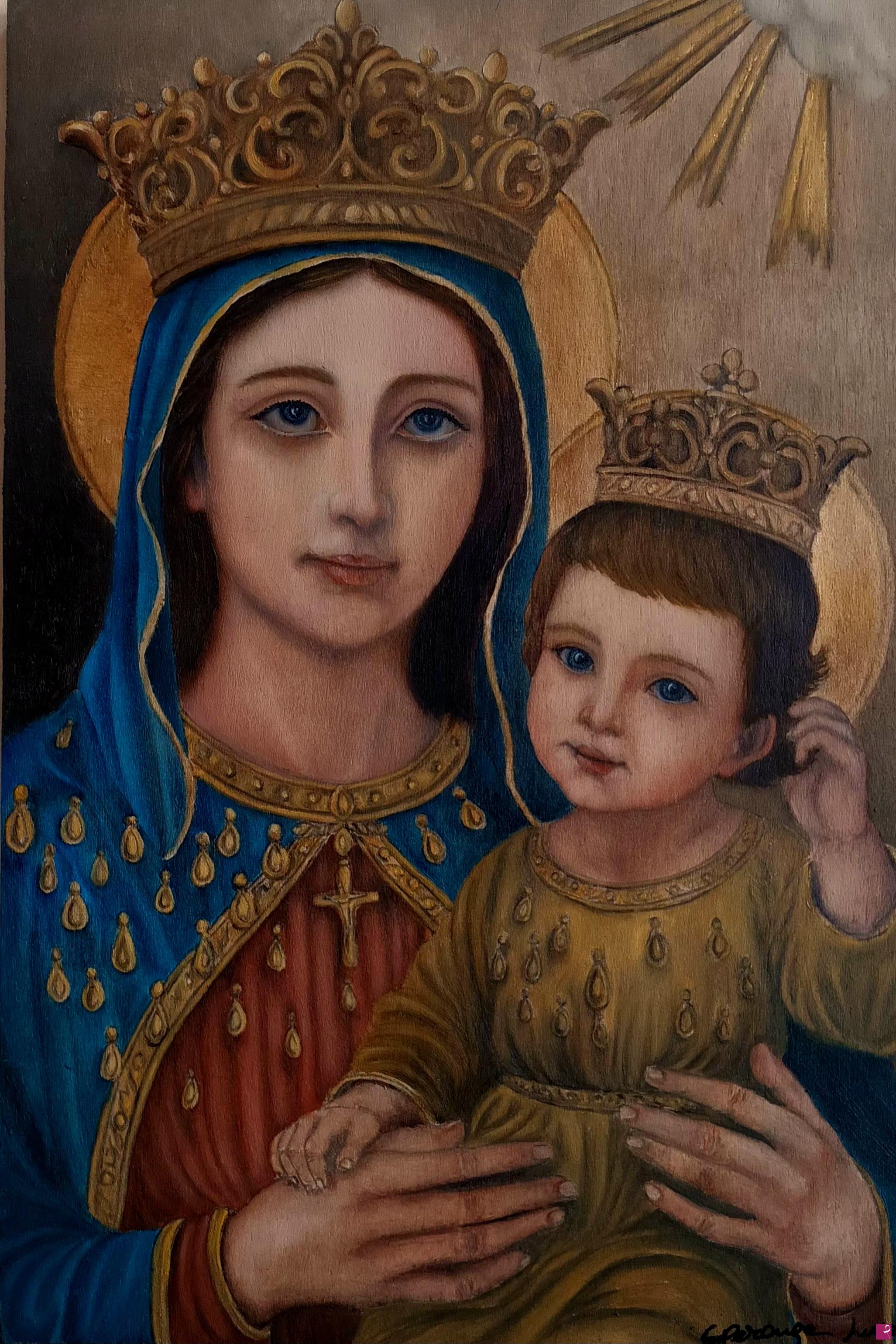 quadri in vendita online - Madonna con Gesù 
