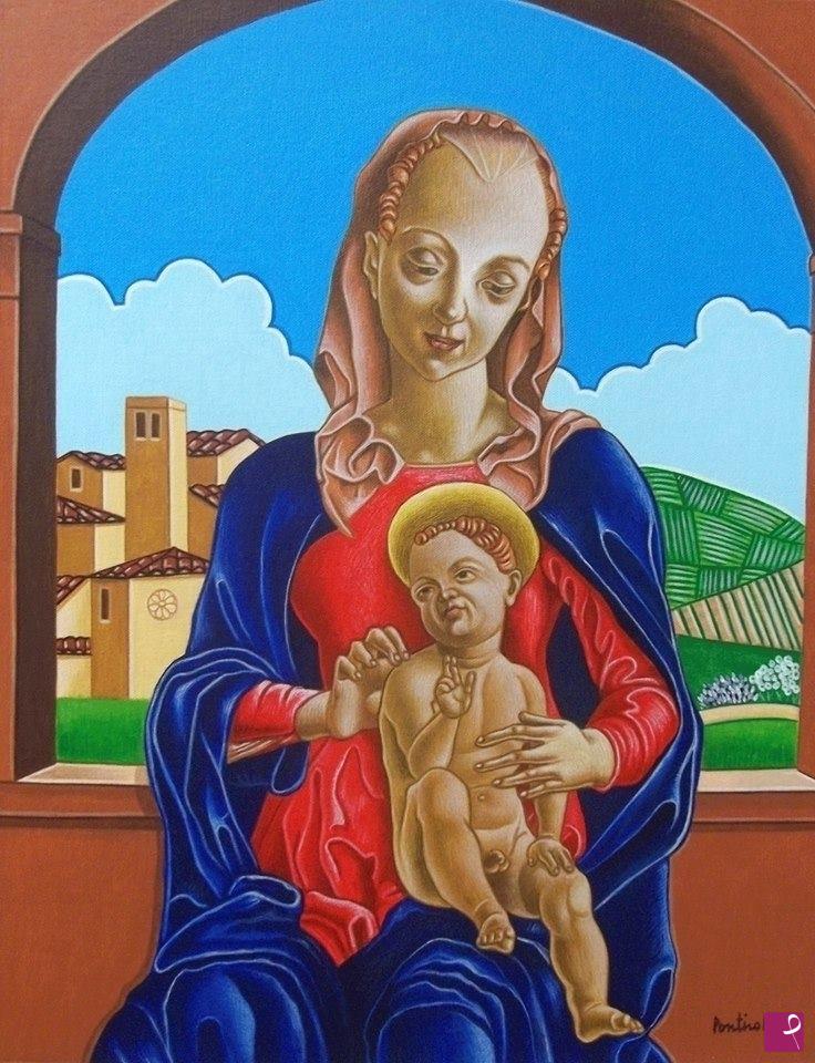 quadri in vendita online - Madonna dei fiori di campo