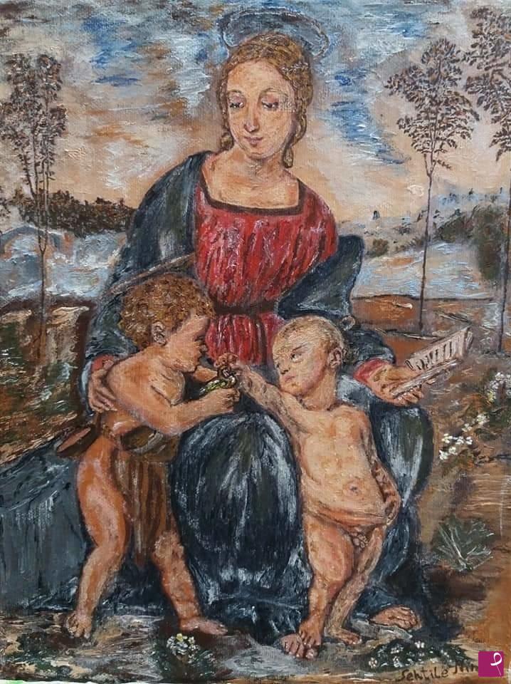 quadri in vendita online - Madonna del cardellino 