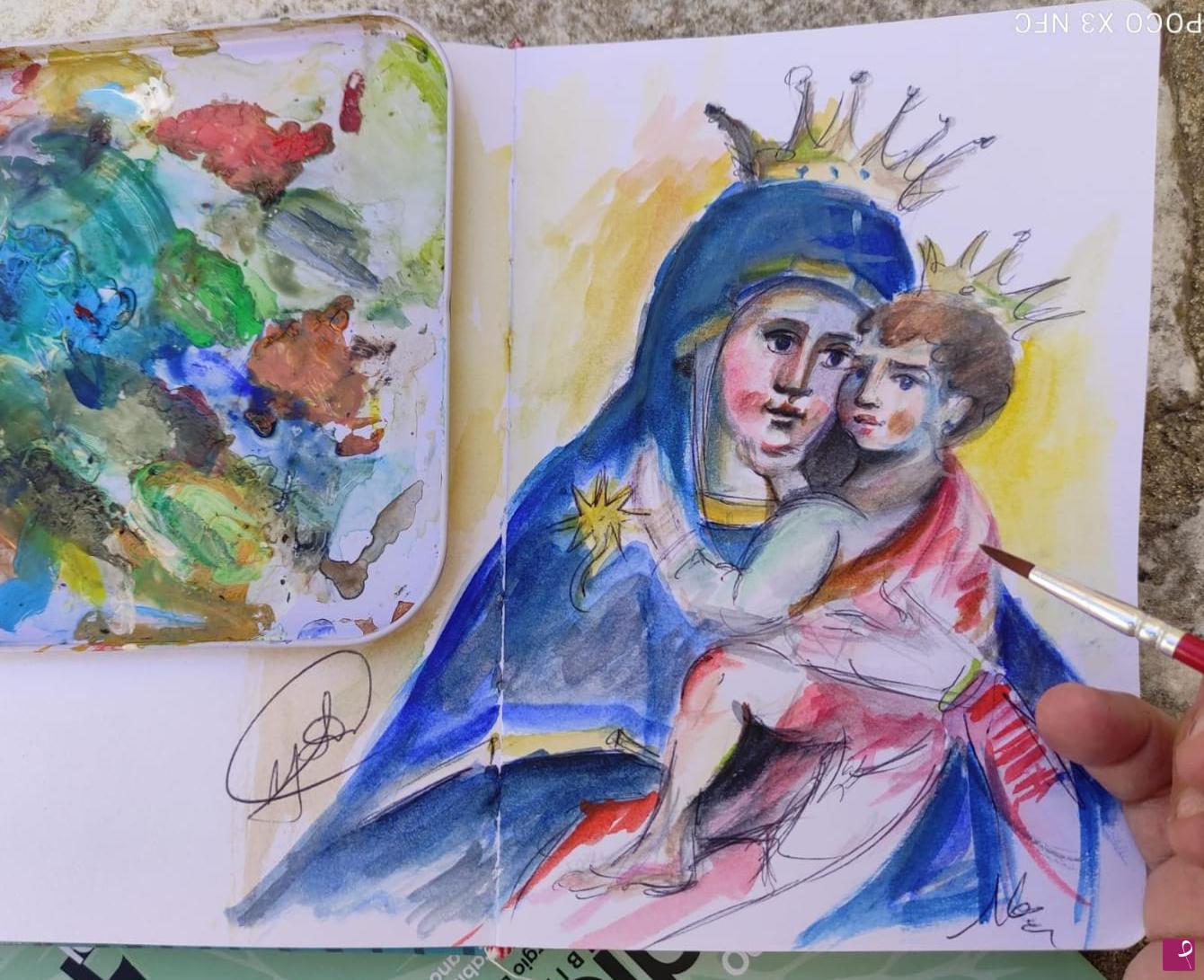 quadri in vendita online - Madonna del Carmelo - Bozzetto 