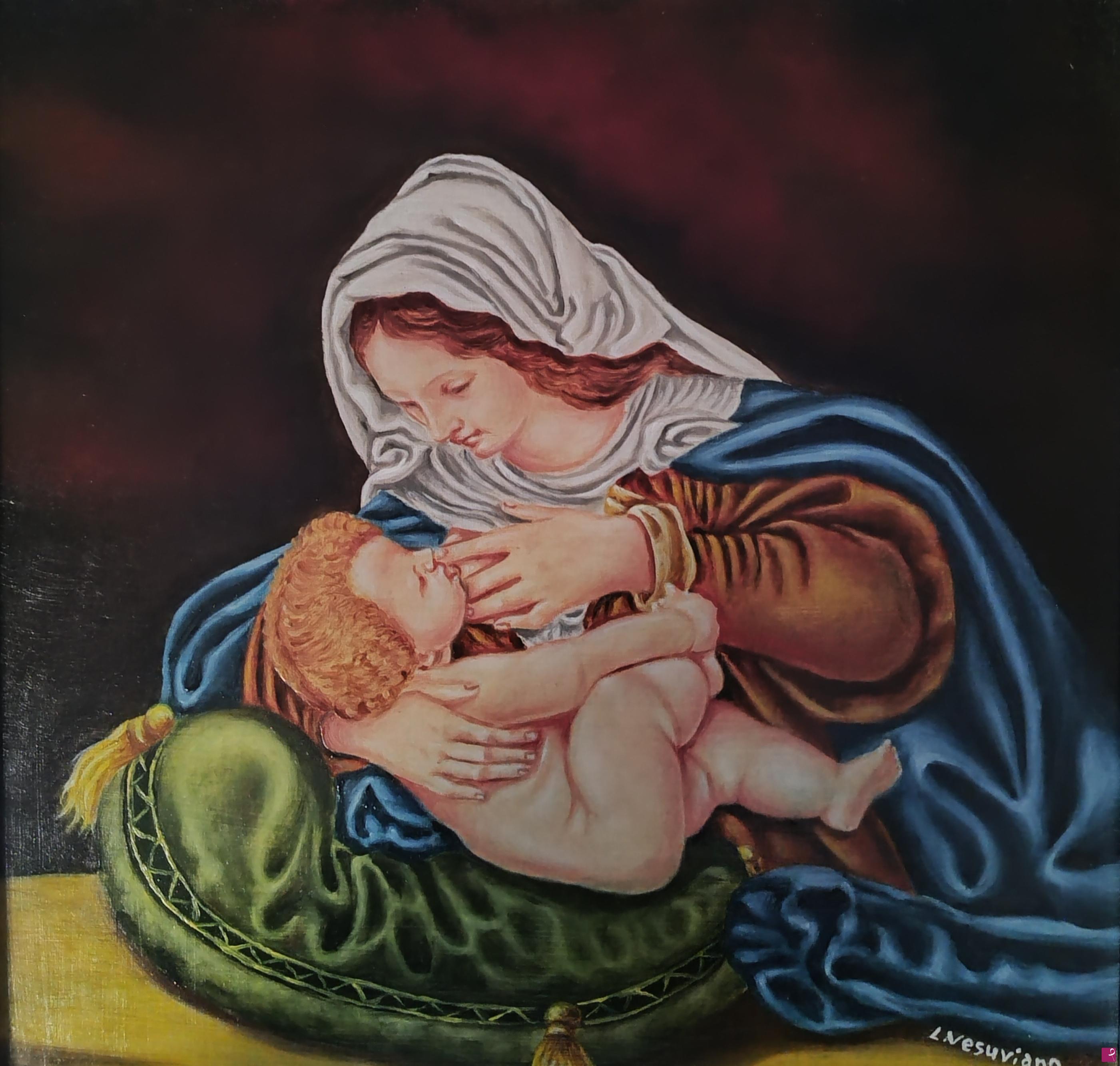 quadri in vendita online - Madonna del cuscino 